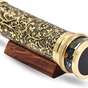 Handcrafted Giant Etched Brass Lacquered Kaleidoscope 2 Inch Diameter