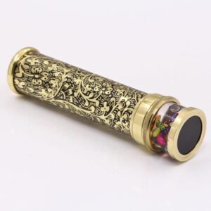 Handcrafted Giant Etched Brass Lacquered Kaleidoscope 2 Inch Diameter